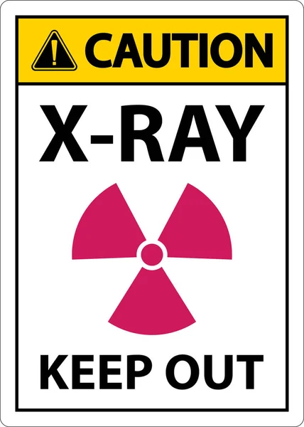 Caution Ray Keep Out Sign White Background — ストックベクタ