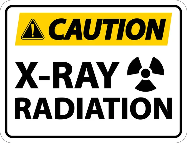 Caution Ray Radiation Sign White Background — ストックベクタ