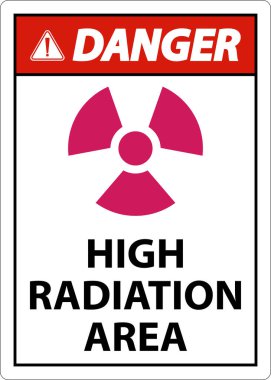 Danger High Radiation Area Sign on white background