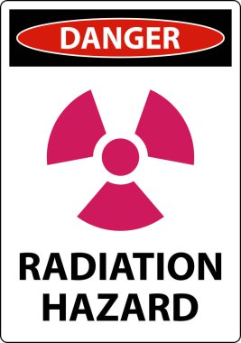 Danger Radiation Hazard Sign On White Background