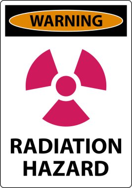 Warning Radiation Hazard Sign On White Background