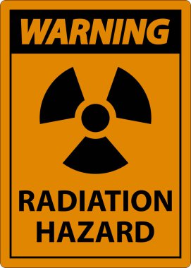 Warning Radiation Hazard Sign On White Background