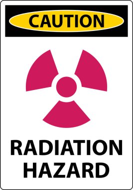 Caution Radiation Hazard Sign On White Background