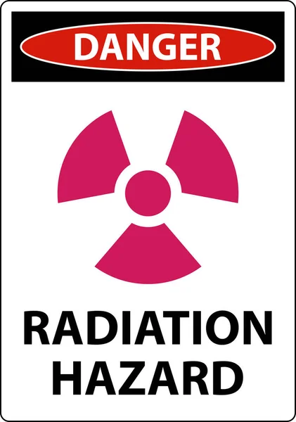 Danger Radiation Hazard Sign White Background — Stockvektor