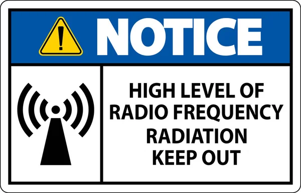 Notice High Level Radiation Sign White Background — Stockvektor
