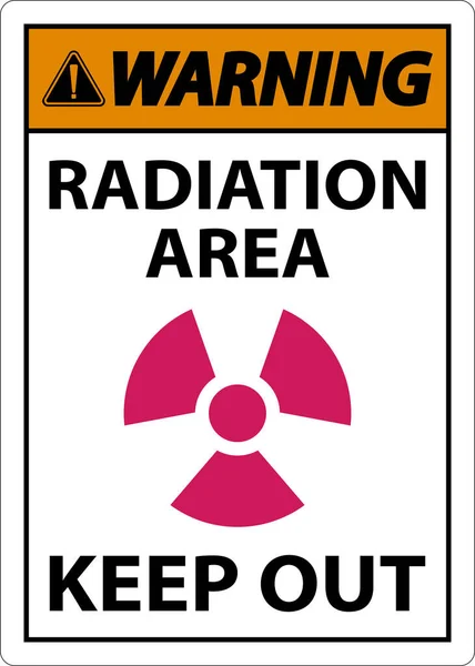 Warning Radiation Area Keep Out Sign White Background — Vetor de Stock