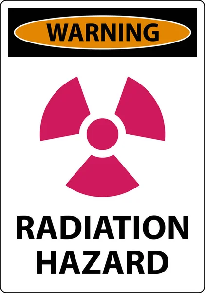 Warning Radiation Hazard Sign White Background — Stok Vektör