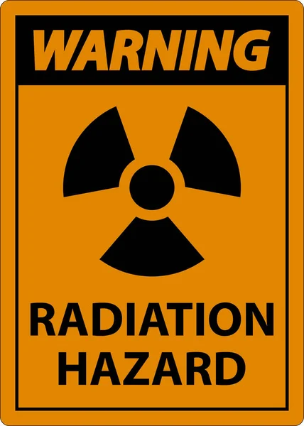 Warning Radiation Hazard Sign White Background — Stock vektor