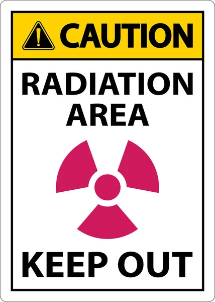 Caution Radiation Area Keep Out Sign White Background — Stockvektor