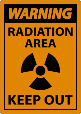 Uyarı Radyasyon Alanı Beyaz Arkaplanda Girilmez İşareti
