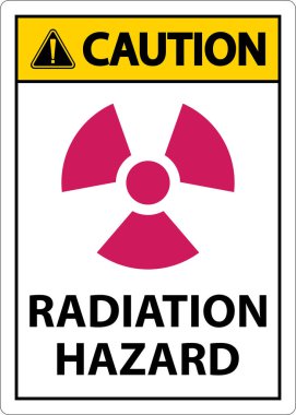 Caution Radiation Hazard Sign On White Background
