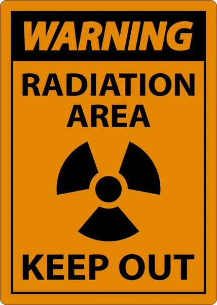 Warning Radiation Area Keep Out Sign White Background — стоковый вектор