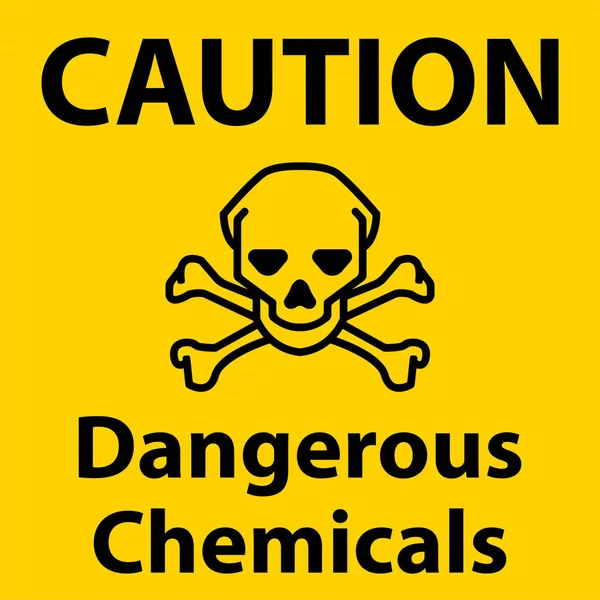 Caution Dangerous Chemicalsl Sign White Background — Stockvektor