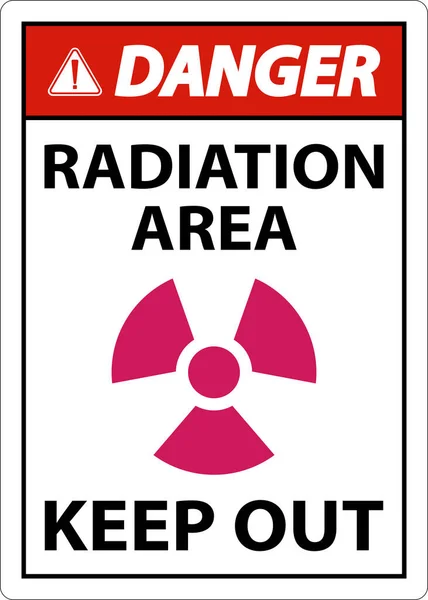 Tehlike Radyasyon Alanı Beyaz Arkaplanda Girilmez Şareti — Stok Vektör