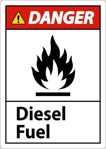 Danger Diesel Fuel Sign White Background — Vetor de Stock