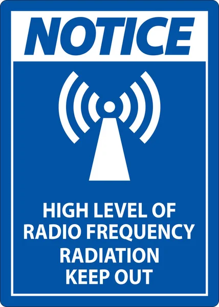 Notice High Level Radiation Sign White Background — Stockvektor