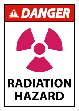 Danger Radiation Hazard Sign On White Background