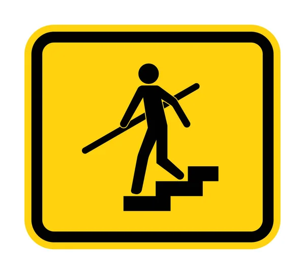 Avoid Fall Use Handrails Sign — 스톡 벡터