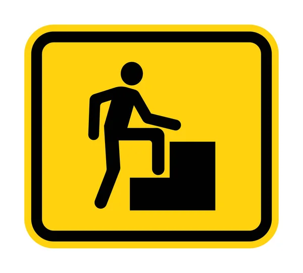 Caution Step Sign White Background — 스톡 벡터
