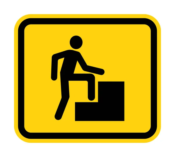 Caution Step Sign White Background — Vettoriale Stock