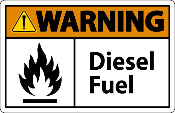 Warning Diesel Fuel Sign White Background —  Vetores de Stock