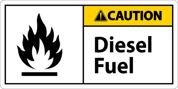 Caution Diesel Fuel Sign White Background —  Vetores de Stock