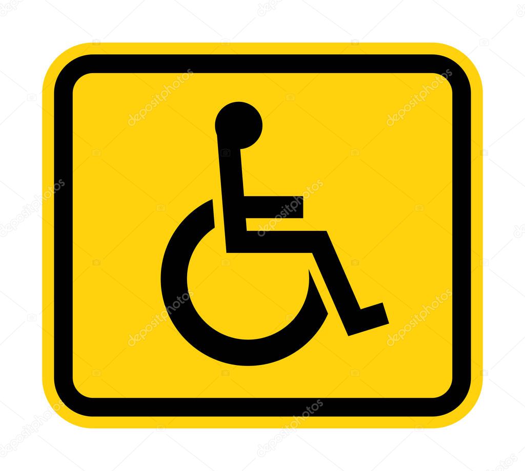 Accessible Parking Sign On White Background