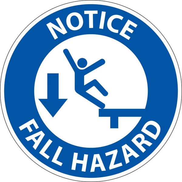 Notice Cross Fall Protection Sign White Background — Stockvektor