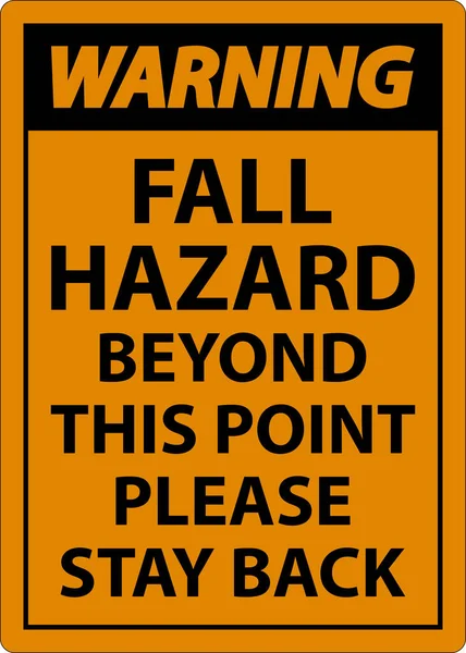 Warning Fall Hazard Point Sign White Background — Stok Vektör