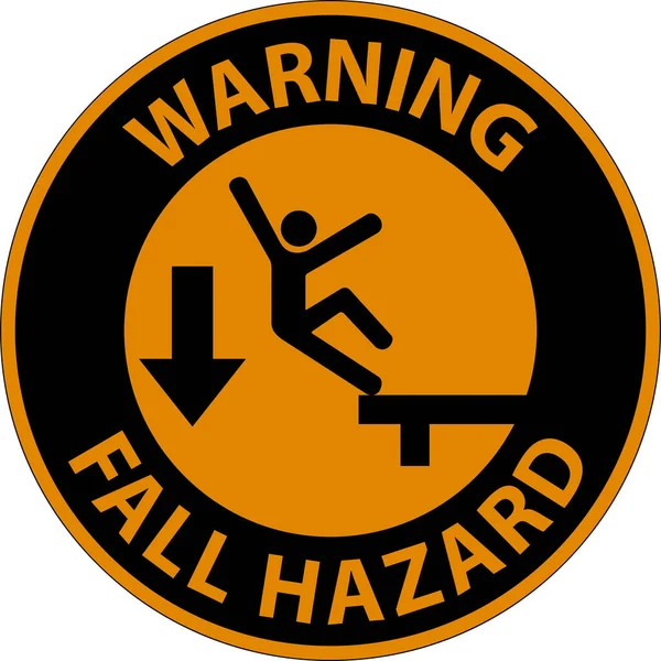 Warning Cross Fall Protection Sign White Background — Stockvector