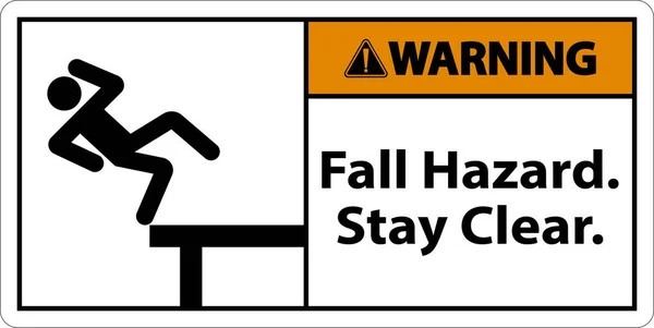 Предупреждающий Знак Опасность Осень Белом Фоне — стоковый вектор