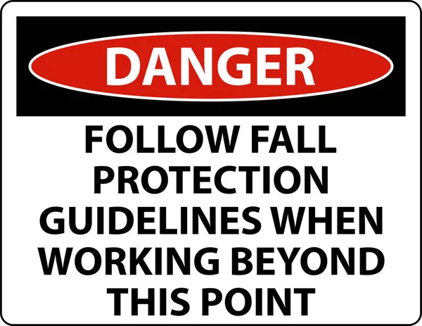 Danger Follow Fall Protection Guidelines Working Point — Archivo Imágenes Vectoriales