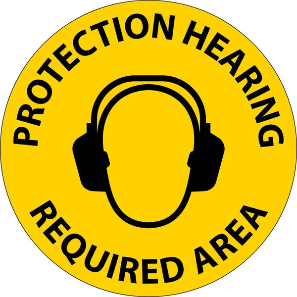 Caution Double Hearing Protection Sign White Background — Stockový vektor