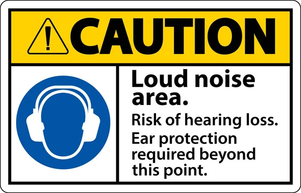 Caution Loud Noise Area Risk Hearing Loss Sign — Image vectorielle