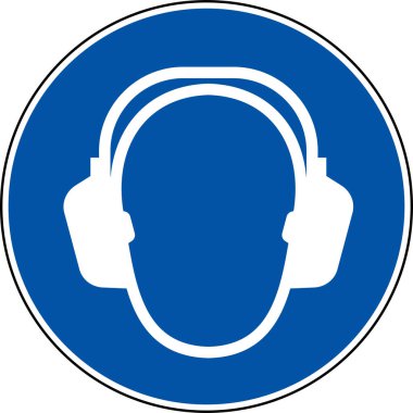 Hearing Protection Symbol Floor Sign