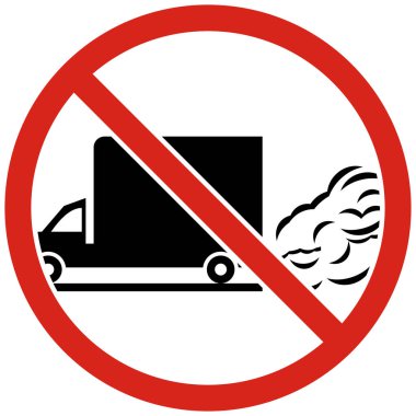 Boş durmayın, motoru kapatın. Beyaz Arkaplanda Yasaklama İşareti