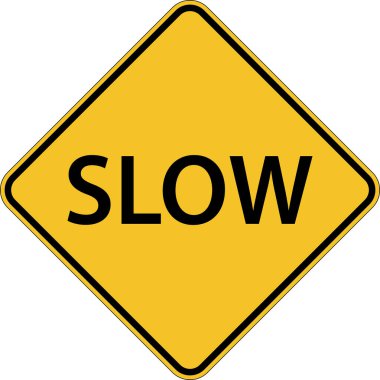 Beyaz arkaplanda yavaş işaret