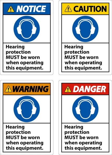 Hearing Protection Must Worn Sign — Image vectorielle
