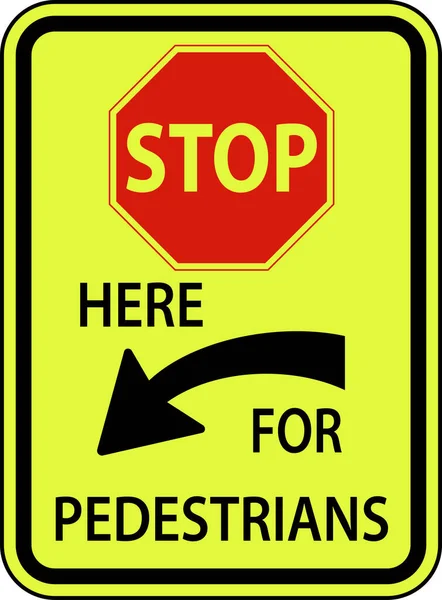 Stop Here Pedestrians Alternative Sign — 图库矢量图片