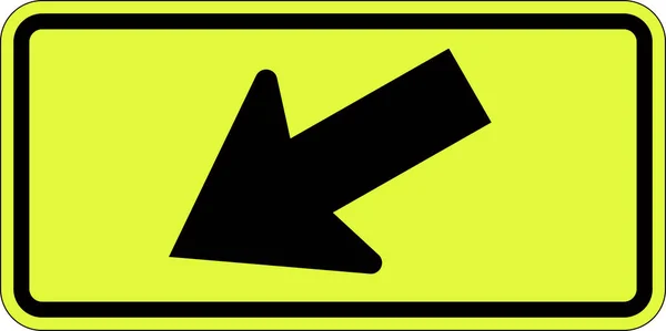 Diagonal Arrow Left Sign White Background — Vettoriale Stock