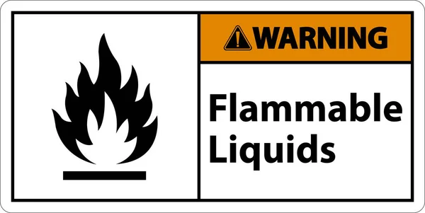 Avertissement Liquides Inflammables Signer Sur Fond Blanc — Image vectorielle