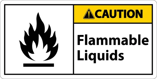 Attention Liquides Inflammables Signe Sur Fond Blanc — Image vectorielle