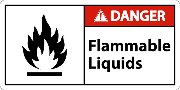 Danger Liquides Inflammables Signer Sur Fond Blanc — Image vectorielle