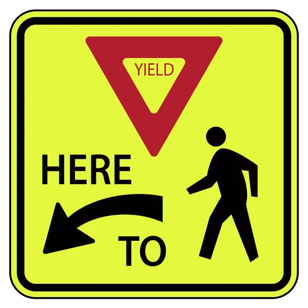 Дорожный Знак Уступает Дорогу Пешеходам Предупреждающим — стоковый вектор