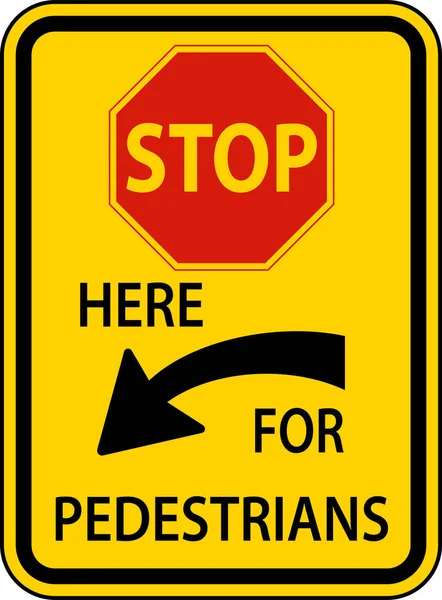 Stop Here Pedestrians Alternative Sign — Image vectorielle