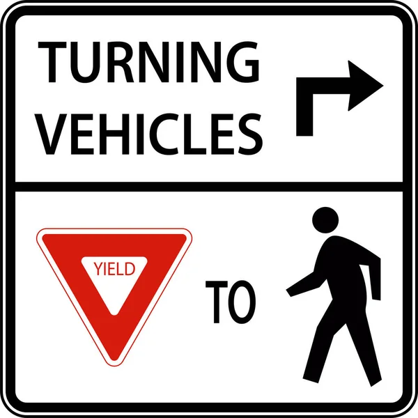 Turning Vehicles Yield Pedestrians — Stock Vector