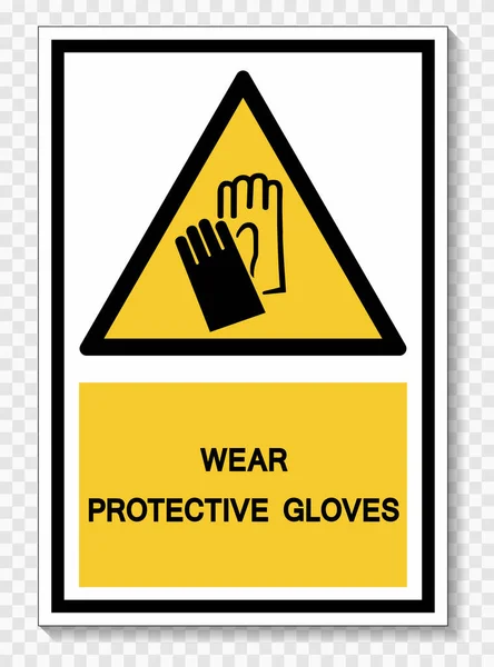 Носите Защитные Перчатки Символический Знак Изолировать Белом Фоне Векторная Иллюстрация — стоковый вектор