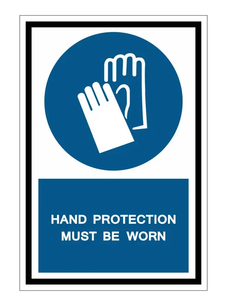 Hand Protection Must Worn Symbol Sign Isolate White Background Vector — Stock Vector