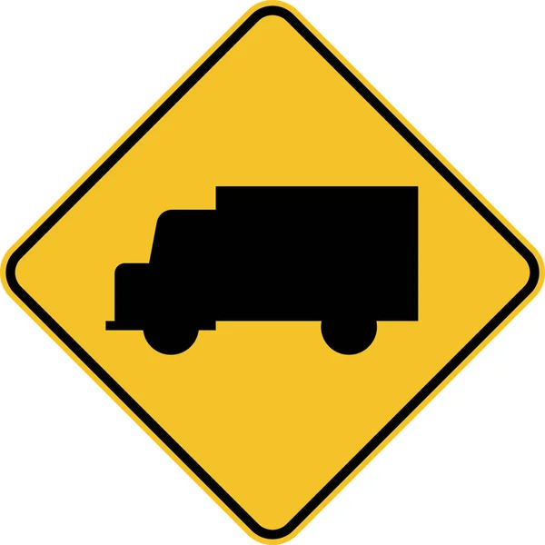 Truck Crossing Sign Witte Achtergrond — Stockvector