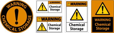 Beyaz Arkaplanda Kimyasal Depolama Simgesi İşareti Uyarı